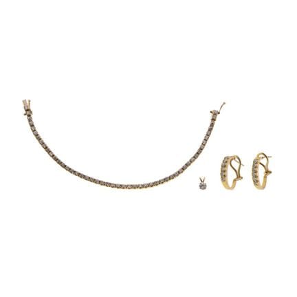 Ensemble de bijoux en or jaune 14 carats et diaman
