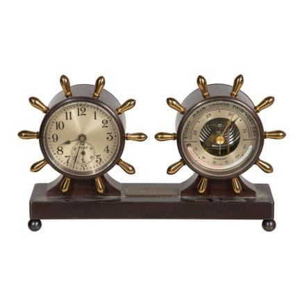 Set da scrivania con orologio a campana e barometr