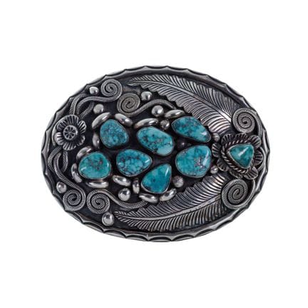 Boucle de ceinture en argent sterling et turquoise