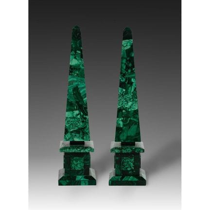 Obelischi in malachite  

Coppia, entrambi con riv