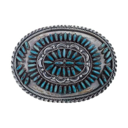 Boucle de ceinture en argent sterling et turquoise