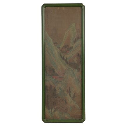 袁江
文家风格（中国，1501-1583） 绢本山水画  

一幅绢本水墨山水画，附有书法题跋和印记