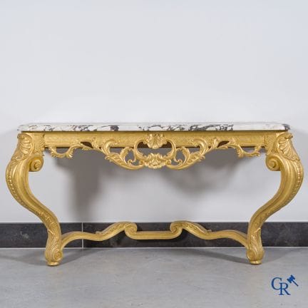 Importante consolle da parete in legno intagliato 