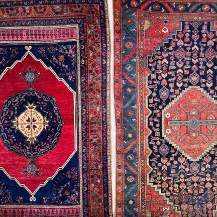 Tappeti orientali, 2 tappeti antichi annodati a ma