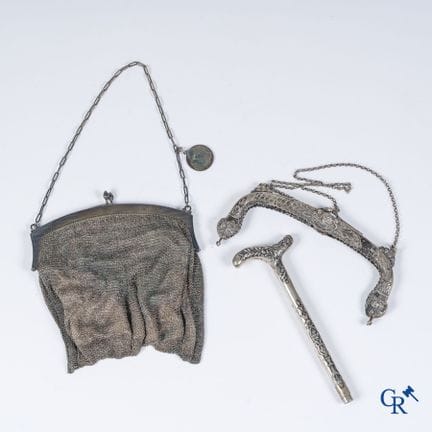 Argent. Lot avec un sac de soirée en argent 925°/0