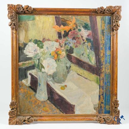 阿曼德·阿波尔（1879-1950）《带花卉的静物》。布面油画。左下角签名并标注1921年。| 75