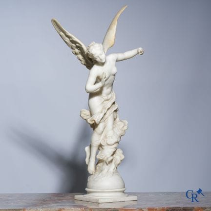 Mathurin Moreau (1822-1912) "Dea alata"  Marmo di 