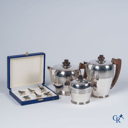 Art déco. Ercuis, 1930 circa. Servizio da caffè e 