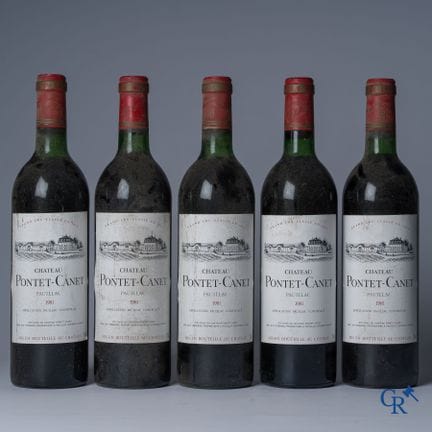 Vini. 5 bottiglie di Château Pontet-Canet 1981, Pa