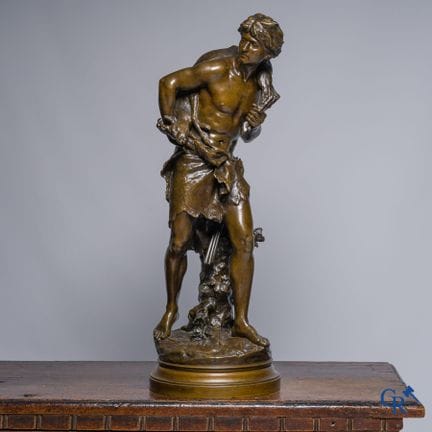 Mathurin Moreau. "Il cacciatore". Scultura in bron