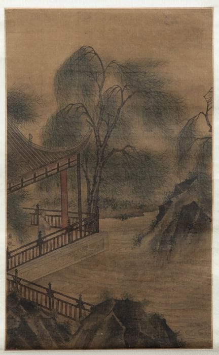 Attribué à Tai Chin (1368-1644), Paysage
Encre sur