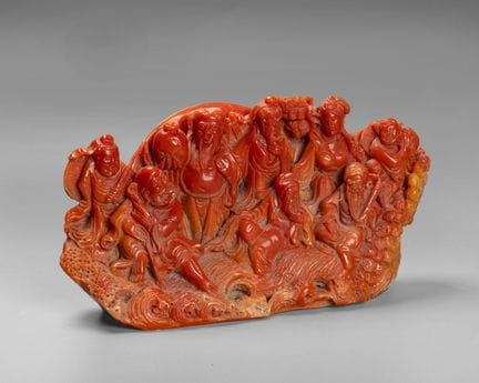 Sculpture en stéatite représentant les Huit Immort