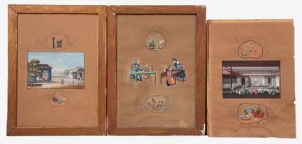 Trois tableaux, Chine, dynastie Qing (1644-1911)
C