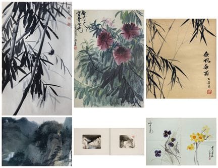 JIANG Shilun (chinois, né en 1927), six peintures 