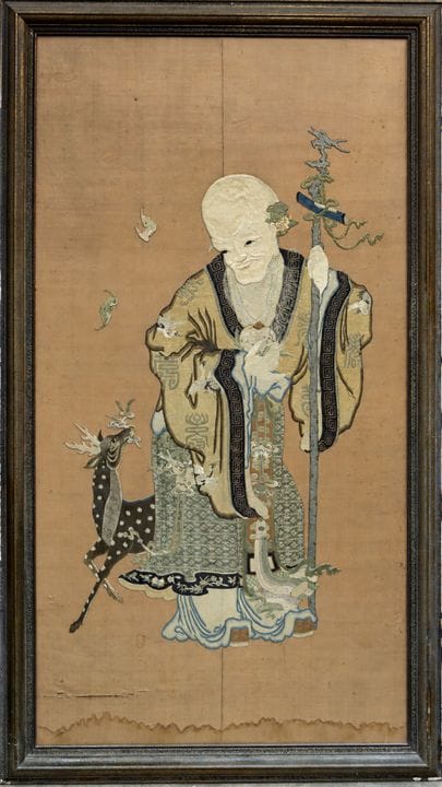 Grande broderie raffinée sur soie, « Nan-Ji-Xian-W