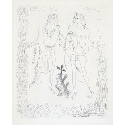 据乔治·布拉克（1882-1963）原作，《欧律比亚与爱神》，1932年 [V. 21]，后期印本，