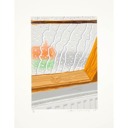 大卫·霍克尼（1937-2026），《画室窗外的雨》，2009年，署名，标注日期“09”，编号73/