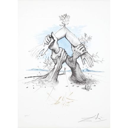 萨尔瓦多·达利（1904-1989），《五大洲》，1966年 [F. 66-2]，铅笔签名，钢笔编号