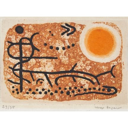 马克斯·帕帕特（1911-1994），《象形图与太阳》，经艺术家亲笔签名并编号为29/35，5.25