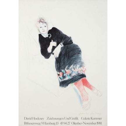 大卫·霍克尼（1937-2026），《素描与版画》，汉堡卡默画廊展览海报，1981年 [B. 62]