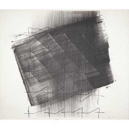 约翰·切尼·伍德（1922-2012），《无题（黑色抽象）》，约1975年，右下角签名，画纸尺寸22