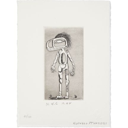 劳伦斯·保罗·尤克斯韦卢普顿（生于1957年），科维昌/西利克斯第一民族，《树》，2021年，画纸尺