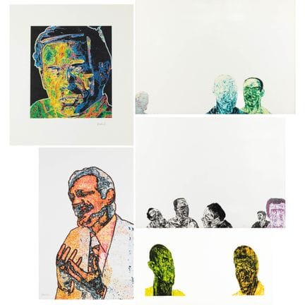 Leon Golub (1922-2004), THREE MEN; TWO BLACK MEN; 