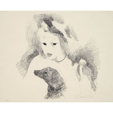 据玛丽·洛朗桑（1885-1956）原作，《艾梅之死》，1930年，署名并编号5/30，12 x 1