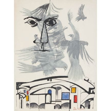 本·沙恩（1898-1969），《城市上空的鸟群》，1968年，签名并编号134/135，29.1 