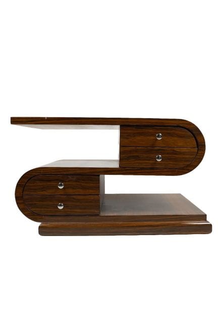 Art Deco-style coffee table. Made of veneered wood