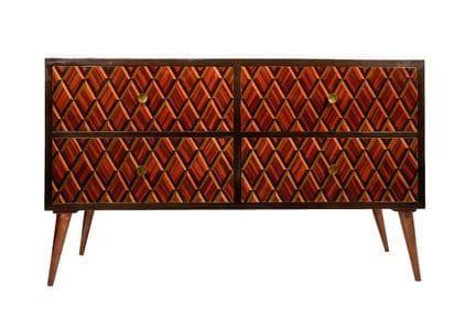 Commode de style Mid Century. Réalisée en bois pla
