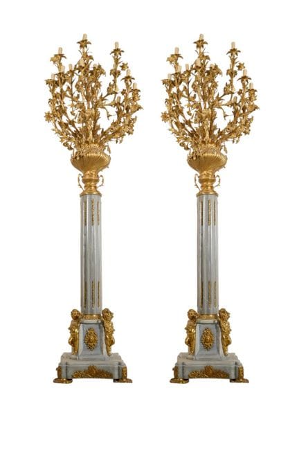 Paire de candélabres monumentaux de style Napoléon