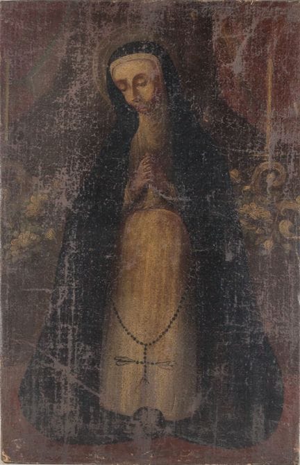 Spanish School, S. XVII. Virgin of Solitude. Oil o