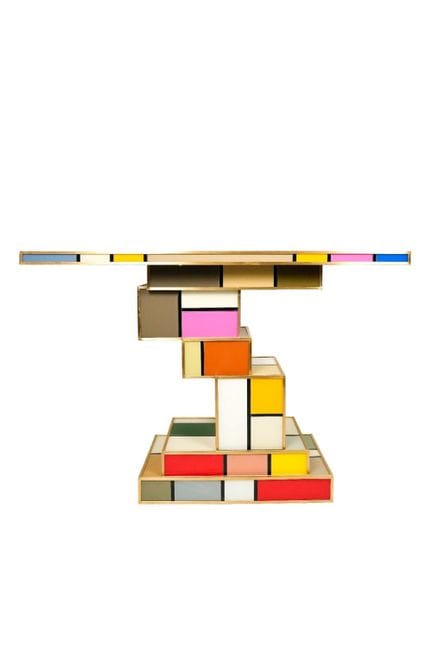 Table basse de style Mid-Century. Réalisée en verr