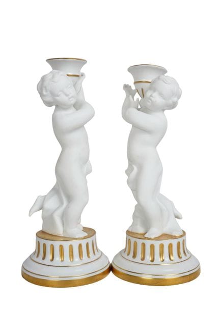 Pair of candlesticks, 20th century. Made from a co