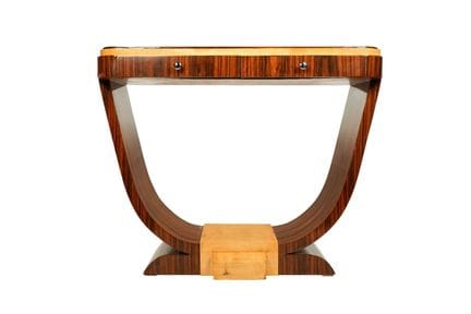 Mid-century style console table. Made of wood vene