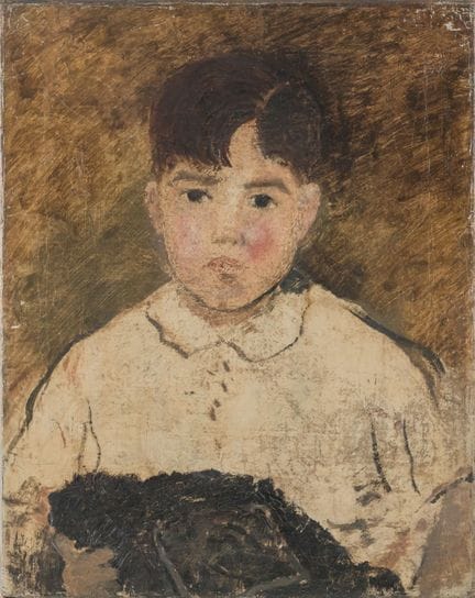 SPANISH SCHOOL, S. XX. Portrait of a child. Oil on