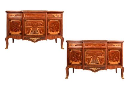 Paire de commodes de style transition, XXe siècle.