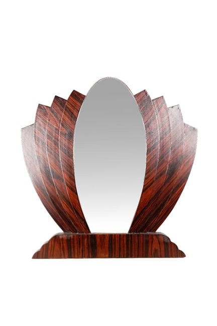 Art Deco-style vanity mirror. Made of veneered woo