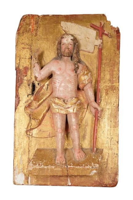 Tabernacle door, 18th century. Made of carved, gil