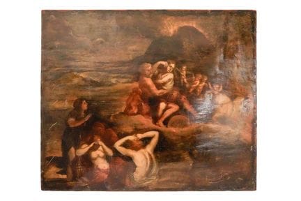 École flamande, XVIIIe siècle. L'enlèvement de Pro