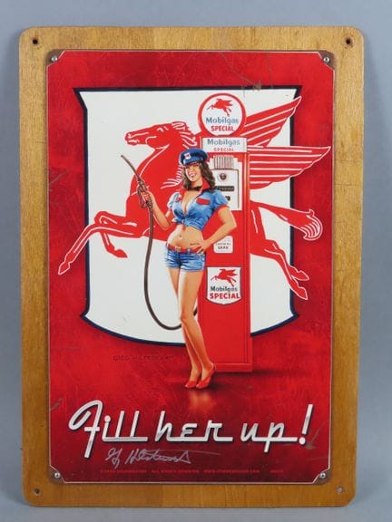 [AUTOMOBILIA]. Plaque publicitaire MOBILGAS "Fill 
