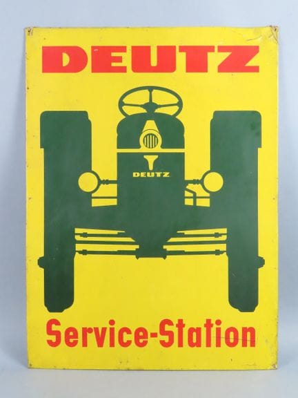 [AUTOMOBILIA]. Plaque publicitaire "DEUTZ Service 