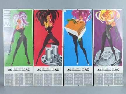 [AUTOMOBILIA]. Calendrier publicitaire découpé en 