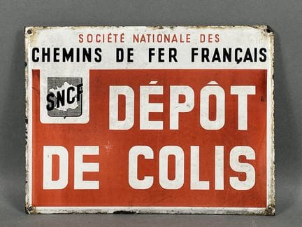 [SNCF]. Plaque rectangulaire en tôle émaillée SOCI