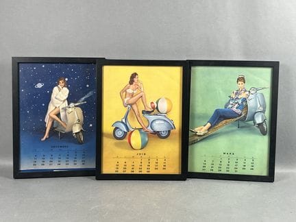 [DEUX-ROUES]. VESPA. Réunion de trois pages de cal