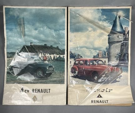 [AUTOMOBILIA]. Réunion de deux affiches RENAULT Ré