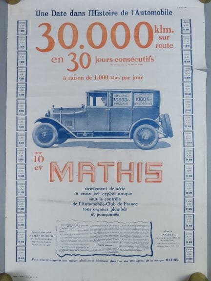 [AUTOMOBILIA]. Affiche publicitaire pour la 10 CV 