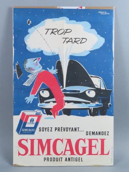 [AUTOMOBILIA]. Affiche publicitaire SIMCAGEL, d'ap