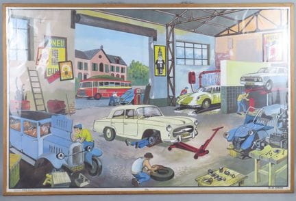 [AUTOMOBILIA]. Affiche pédagogique (ou tableau sco